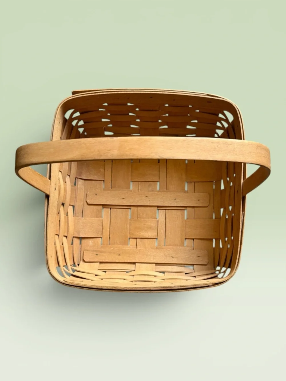 Vintage 1996 Handwoven Longaberger Square Basket & Cotton Liner